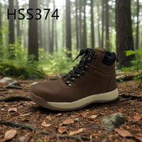 ZYF, Bottes de randonnée mi-montantes en cuir Crazy Horse marron, application polyvalente, semelle ultra anti-choc, chaussures de travail pour hommes HSS374