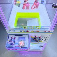 Machine à pinces à monnayeur pour cadeaux, corps entièrement transparent, lumières LED, jeu d'arcade de distribution de prix pour parc à thème