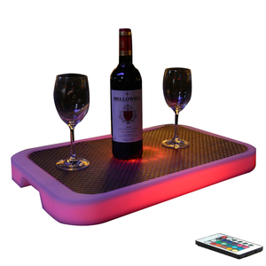 Modern nightclub illuminated waterproof rechargeable LED Serving Tray champagne led plastic led light up ice bucket wine coolers