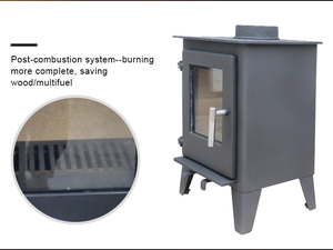 Estufa <span class=keywords><strong>de</strong></span> Leñ<span class=keywords><strong>a</strong></span> Moderna <span class=keywords><strong>de</strong></span> Hierro Fundido con Horno y Cristal - Product Image 2