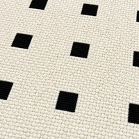 Tapis moderne minimaliste à motif quadrillé, design à pois noirs, tapis crème, grand tapis de style nordique pour l'entrée, le salon, la décoration