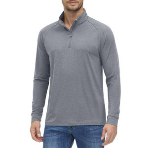 OEM personnalisé hommes séchage rapide respirant uni brodé quart fermeture éclair pull sweat de golf pour hommes manches longues - Product Image 2