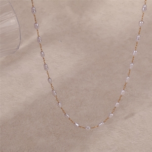 Cadena de Perlas Sueltas de <span class=keywords><strong>Acero</strong></span> <span class=keywords><strong>Inoxidable</strong></span> Chapado en Oro de 18K Estilo Coreano, Resistente al Deslustre, para la Fabricación de Joyas - Product Image 4