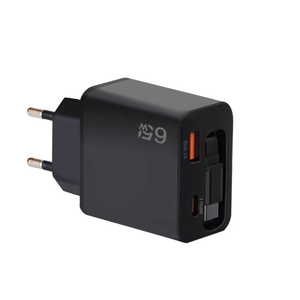 Cargador de pared de doble puerto GaN de 65W con cable retráctil de USB-C, adaptador de viaje de carga rápida PD 3,0 QC3.0 para tableta de teléfono móvil - Product Image 5