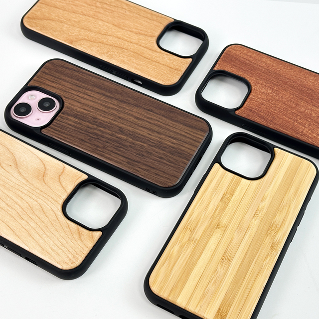 Luxury Real Wood Bamboo OEM Custom logo Shockproof Anti Fall Phone Case Cover for Xiaomi 14 15 16 Redmi K70 K80 Pro