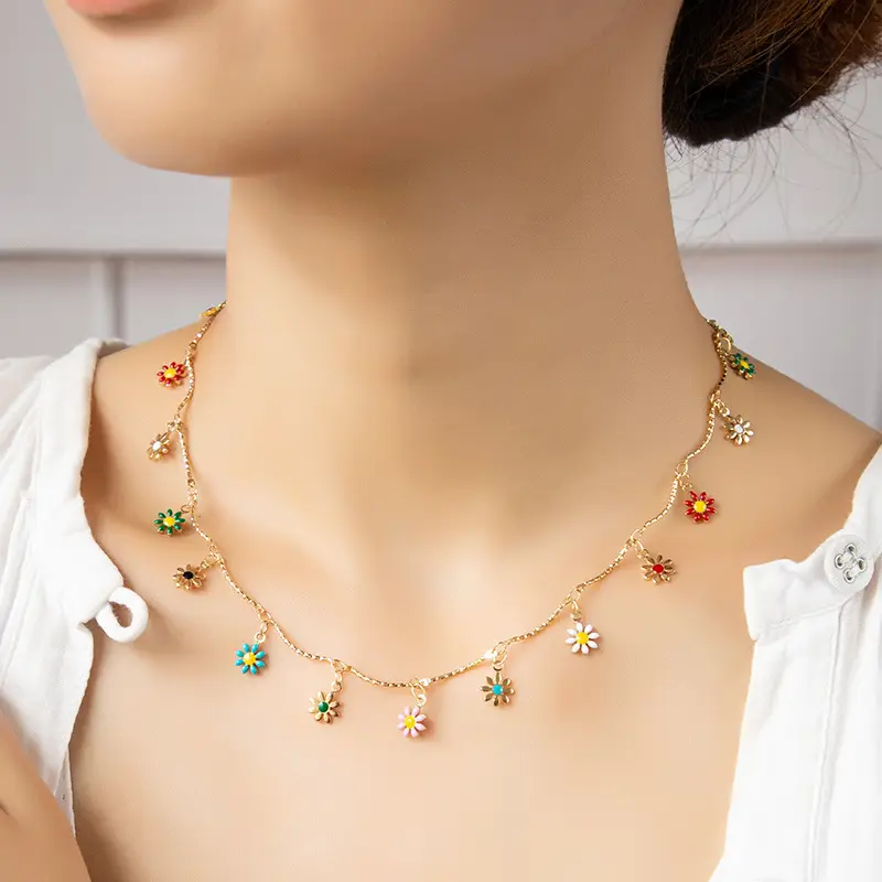 Collana di girasole moda sissla per donna collana pendente regalo accessori per feste gioielli collana