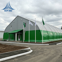 Carpa Modular Temporal de Aluminio para Todas las Estaciones, Refugio Multiusos para Campos de Fútbol, Canchas Deportivas y Almacenamiento en Almacenes Industriales