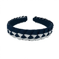 Serre-tête en ruban gros-grain tressé blanc marine Sacarla pour enfants - Uniforme scolaire et style militaire, taille 4 cm, design européen-américain