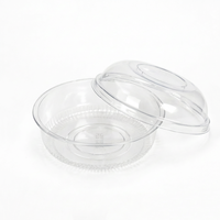 Boîte à dessert ronde en plastique recyclable, récipient alimentaire durable pour salades à emporter