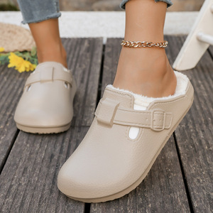 Indoor &amp; Outdoor Winter Warm Fur Lining EVA <strong>Clogs</strong> Waterproof Nurse <strong>Clogs</strong> Anti-slip Plush slippers Fleece <strong>Lined</strong> <strong>Clogs</strong> - Product Image 3