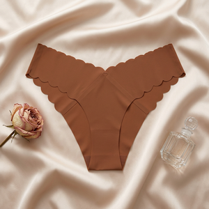 Culotte string invisible sans couture pour femme, bord festonné, couleur unie, taille basse, en nylon extensible doux, respirant, séchage rapide, OEM ODM - Product Image 3