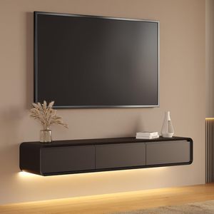 Moderne schwimmende Holz medien konsole TV-Einheit Tischs chrank mit Stauraum Schwimmender TV-Ständer Tisch Multifunktional - Product Image 5