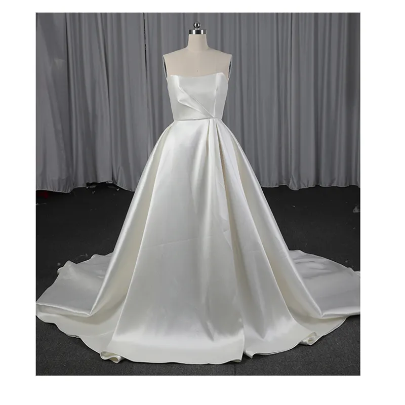 sultry high side split mikado princess ball gown strapless corset wedding dresses bridal gown
