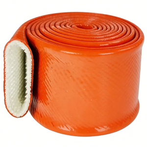 Manchon <span class=keywords><strong>de</strong></span> câble résistant à la chaleur et ignifuge, revêtement en caoutchouc silicone, manchon ignifuge sans alcali, manchon en fibre <span class=keywords><strong>de</strong></span> verre silicone tressé ignifuge - Product Image 2