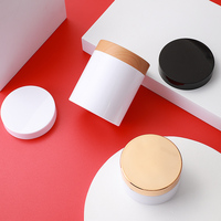 Bocaux de stockage vides sans BPA 100ml 200ml 250ml 300ml, pots en plastique PET à large ouverture avec couvercle imitation bois pour produits de soin de la peau