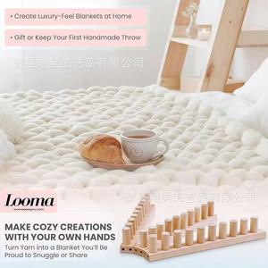 เครื่องทอผ้าห่มไม้ Looma ปรับขนาดได้ ทำมือ ใช้สำหรับทอผ้าไหมพรม งานฝีมือทำเองที่บ้าน - Product Image 1