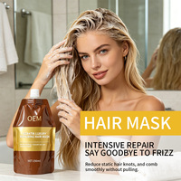 Crème capillaire à la kératine et au collagène, ensemble de spray d'huile essentielle pour les cheveux, après-shampoing nourrissant pour une réparation rapide de la qualité des cheveux