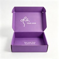 Boîte d'emballage en papier biodégradable violette recyclable, prix d'usine en gros, pour écharpes, ceintures, bijoux, sous-vêtements, chaussettes