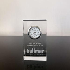 Reloj de mesa de regalo de escritorio de negocios con premio de trofeo de cristal personalizado - Product Image 2