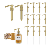 12 pièces pompes à sirop en plastique distributeur de pompe à sirop de café Premium or bouteille en verre saveur sirop pompe Kit Durable pompe à caramel
