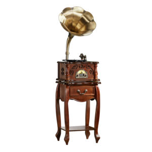 Lecteur de disque de bureau en bois, design vintage haut de gamme, <span class=keywords><strong>vinyle</strong></span> et gramophone, stylet à aiguille, plateau tournant, phonographe - Product Image 1
