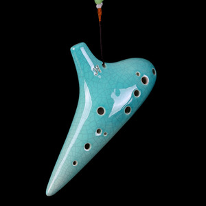 Ocarina en céramique 12 trous Alto C, artisanat effet craquelé, instrument de musique, fournie directement par l'usine - Product Image 2