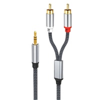Câbles audio numériques blindés en cuivre nu avec connecteurs Lotus dorés 2RCA 3.5mm 4.5mm pour haut-parleur de voiture et lecteur DVD (en stock)