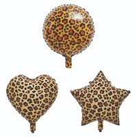 Ballons en Mylar personnalisés de 18 pouces à imprimé léopard, ronds / en forme de cœur / en forme d'étoile, pour la décoration d'une fête d'anniversaire sur le thème du guépard