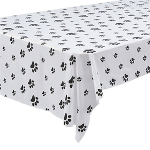 Happy Party-Mantel impermeable fácil de <span class=keywords><strong>limpiar</strong></span>, mantel desechable de plástico con estampado de pata, mantel con diseño de vaca - Product Image 2