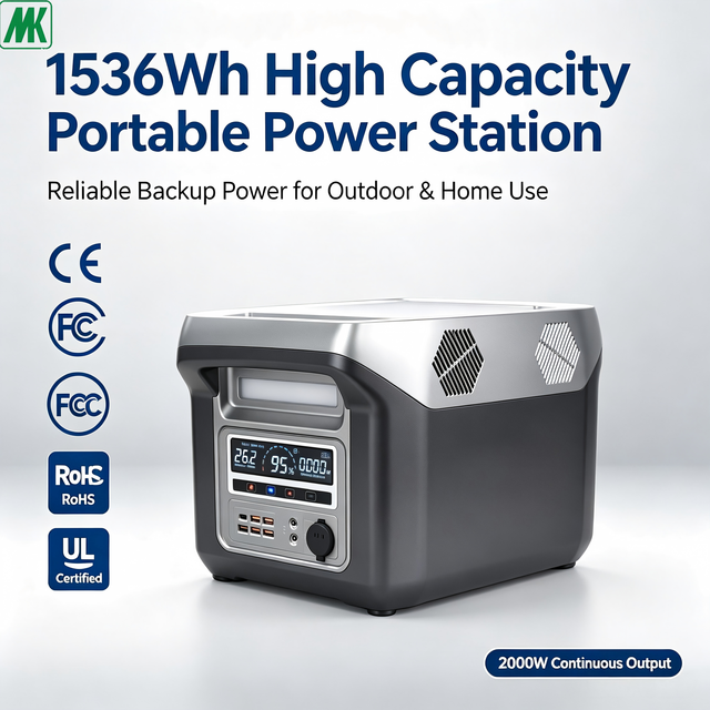 2000W 1536WH 2000Wh LiFePO4 Portable Power Station Fast Charging High Capacity Outdoor Mobile Solar Generator Flashlight