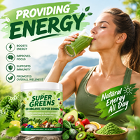 Poudre de Super Aliments Bio Marque Blanche : Mélange de Fruits et Légumes, Probiotiques pour Soutenir le Système Immunitaire et Améliorer la Concentration