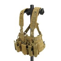 Gilet tactique modulaire léger MOLLE avec panneaux de protection détachables et pochettes pour chargeurs, idéal pour la patrouille et l'entraînement