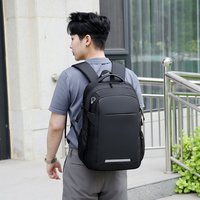 Offre spéciale, sacs à dos pour ordinateur portable et voyage scolaire imperméables noirs personnalisés avec chargeur USB