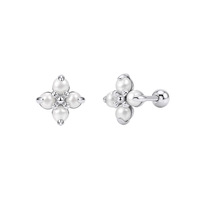 S925 Silber Blumen-Ohrstecker für Damen 2026 Neues Nischen-Design Süßwasserperle mit Zirkonia Besetzt Zierliche Ohr-Accessoires