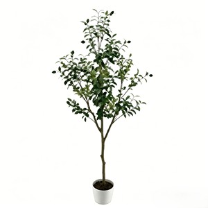 Planta Ornamental de Olivo en Maceta Realista, Árbol de Olivo Artificial en Maceta Blanca para Decoración del Hogar - Product Image 1