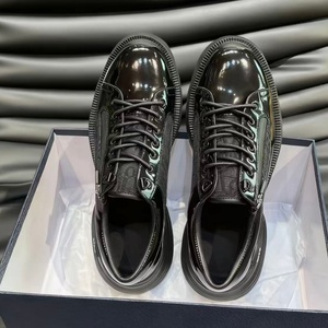 Baskets compensées en cuir à bout fermé, à lacets, semelle extérieure en caoutchouc, semelle intermédiaire en EVA, chaussures décontractées toutes saisons - Product Image 3