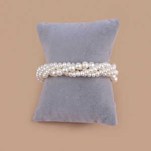 กำไลข้อมือไข่มุกธรรมชาติหลายชั้น ดีไซน์หรูหรา รุ่น WENCHI 1604 - Product Image 5