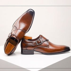 <span class=keywords><strong>Chaussures</strong></span> habillées Oxford <span class=keywords><strong>pour</strong></span> hommes de style britannique, matière supérieure autre, bande élastique, bout carré, classiques, à boucle moine, <span class=keywords><strong>pour</strong></span> le travail de bureau - Product Image 6