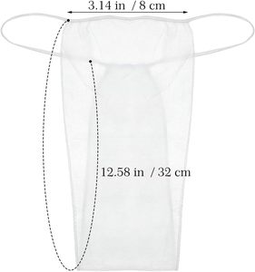 Slip monouso bianco <span class=keywords><strong>con</strong></span> <span class=keywords><strong>elastico</strong></span> in vita per spa e massaggi da donna - Product Image 2