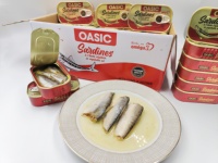 Sardines en sauce tomate, tous types de poissons, vente en gros de fruits de mer, 155g