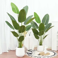 Vente en gros de plantes artificielles en plastique pour jardin ornemental tropical : bananier et oiseau de paradis