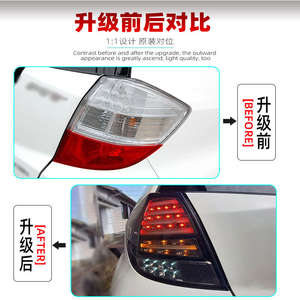 ไฟท้าย LED สำหรับ <span class=keywords><strong>Honda</strong></span> Fit ชุดไฟท้าย ปี 2008-2013 แบบดัดแปลง LED ไฟวิ่ง ไฟเบรก ไฟถอย ไฟเลี้ยวแบบไล่ระดับ - Product Image 3