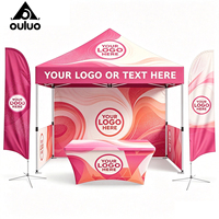 Tente de réception pliante carrée 3x3m en aluminium avec logo publicitaire personnalisé pour événements intérieurs, exposition, marché, stand commercial