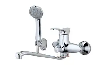 Robinet de douche Frap finition chromée avec grue à Long nez rotatif robinet de baignoire à poignée unique F2201