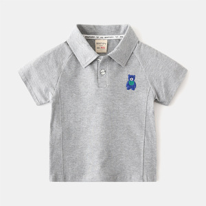 T-shirt d'été à manches courtes pour garçons <span class=keywords><strong>Polo</strong></span> pour enfants avec col roulé respirant bébé haut beau design - Product Image 5