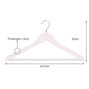 Lot de 30 cintres <span class=keywords><strong>en</strong></span> <span class=keywords><strong>bois</strong></span> couleur macaron de haute qualité personnalisés barre de pantalon antidérapante peu encombrante pour le salon pour suspendre les vêtements - Product Image 6