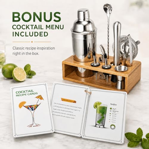 Juego de Coctelería Profesional OEM con Varios Estilos y Logotipo, Juego de Bar con Coctelera de Acero Inoxidable con Recubrimiento de Color - Product Image 3