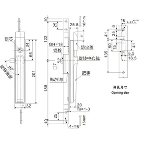 MS830-S Edelstahl Body Rod Schalt schranks chloss für Schalttafel Energie speicher Gerätes chloss