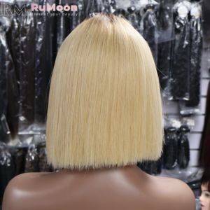 Peluca de Cabello Humano Virgen Ruso Europeo Brasileño <span class=keywords><strong>Rubio</strong></span> Miel Medio HD para Encaje Transpirable Frontal Frontal de Encaje Peluca Médica - Product Image 3