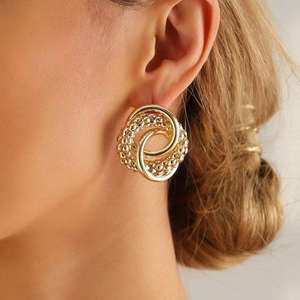 Pendientes Largos Geométricos Exagerados con Engaste de Bisel en Aleación Chapada en Oro y Rodio de Suxuan Jewelry para Bodas - Product Image 5